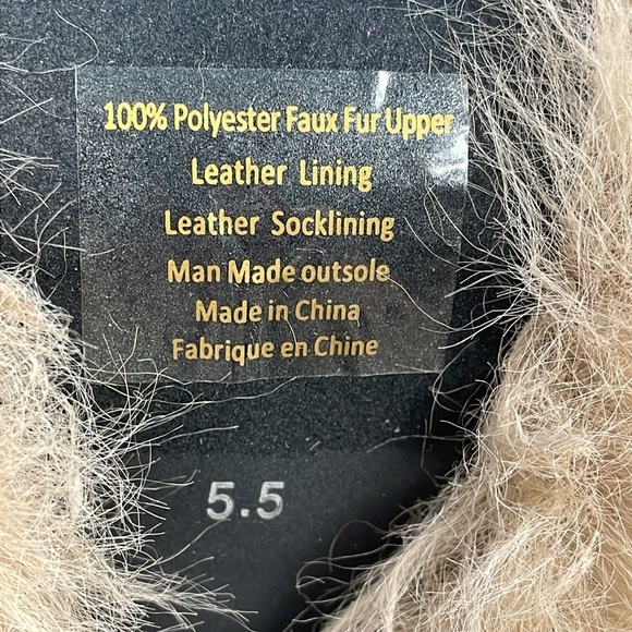 New Jeffrey Campbell Fluff MF Faux Fur Block Heel Mules Furry Beige Sz 5.5 - Picture 9 of 12